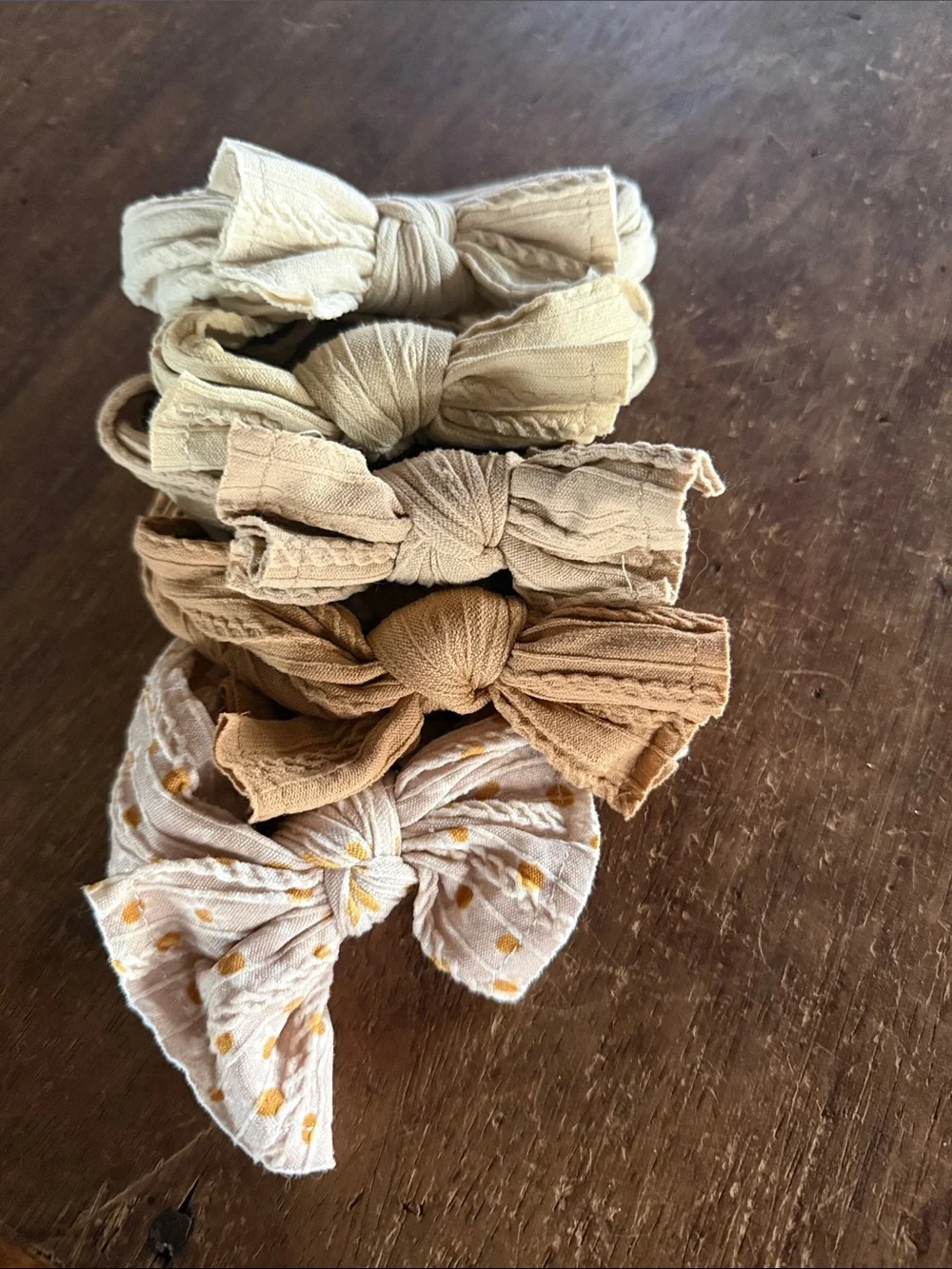 Neutral Bow Headband Set for Kids - Beige, Cream & Tan